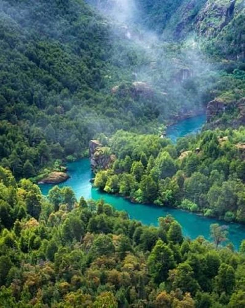 Río Futaleufú entre bosque nativo